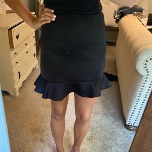 Black ruffle peplum skirt